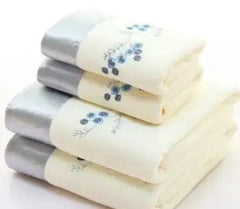 2pcs/set microfiber Elegant Embroidered towel set solid 1pc face towel and 1pc bath towel Quick Dry Towels bathroom for Adult - SHOWLU FASHION STORE