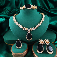 A Set of 4 Vibrant And Trendy Beaded Jewelry Pieces with Unique Designs, Featuring Golden Plating, Perfect for Bridal Parties And Women'S Accessories. SHOWLU FASHION STORE