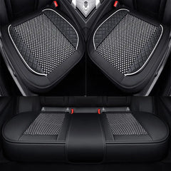 3D Ice Silk+PU Leather Car Seat Cover Universal Seat Protector Non - slip Cushion Luxury Car Seat Upholstery Mat Accessories - SHOWLU FASHION STORE
