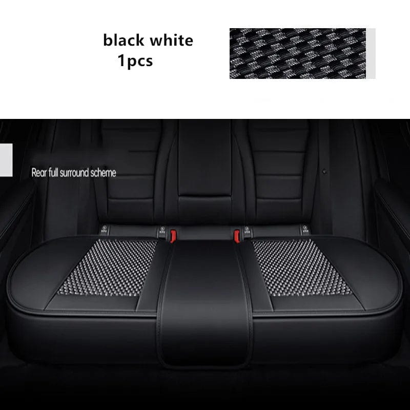 3D Ice Silk+PU Leather Car Seat Cover Universal Seat Protector Non - slip Cushion Luxury Car Seat Upholstery Mat Accessories - SHOWLU FASHION STORE