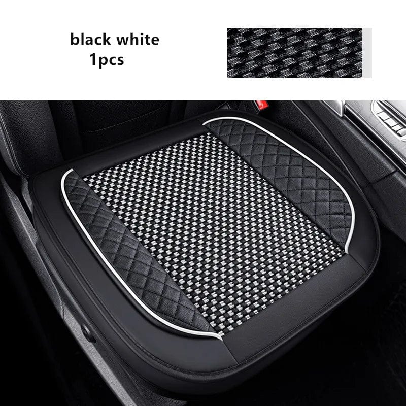 3D Ice Silk+PU Leather Car Seat Cover Universal Seat Protector Non - slip Cushion Luxury Car Seat Upholstery Mat Accessories - SHOWLU FASHION STORE
