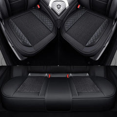 3D Ice Silk+PU Leather Car Seat Cover Universal Seat Protector Non - slip Cushion Luxury Car Seat Upholstery Mat Accessories - SHOWLU FASHION STORE