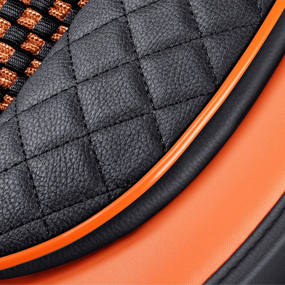 3D Ice Silk+PU Leather Car Seat Cover Universal Seat Protector Non - slip Cushion Luxury Car Seat Upholstery Mat Accessories - SHOWLU FASHION STORE