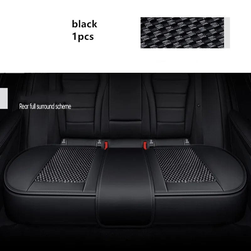3D Ice Silk+PU Leather Car Seat Cover Universal Seat Protector Non - slip Cushion Luxury Car Seat Upholstery Mat Accessories - SHOWLU FASHION STORE