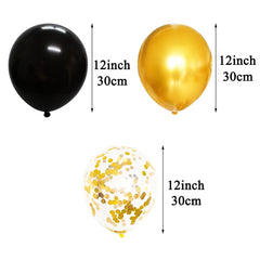40pcs 12inch Gold Black Mixed Confetti Latex Balloons Boy Girl Birthday Adult Woman Man Party Decorations Graduation New Year - SHOWLU FASHION STORE