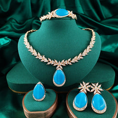 A Set of 4 Vibrant And Trendy Beaded Jewelry Pieces with Unique Designs, Featuring Golden Plating, Perfect for Bridal Parties And Women'S Accessories. SHOWLU FASHION STORE