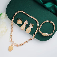 A Set of 4 Vibrant And Trendy Beaded Jewelry Pieces with Unique Designs, Featuring Golden Plating, Perfect for Bridal Parties And Women'S Accessories. SHOWLU FASHION STORE