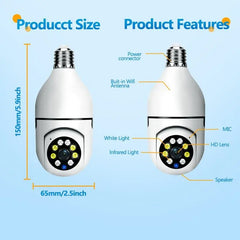 Showlu Fashion Store 0 5G Bulb E27 Surveillance Camera Full Color Night Vision Automatic Human Tracking Zoom Indoor Security Monitor Wifi Camera