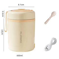 600ML USB Electric Heating Lunch Box Portable Picnic Milk Drink Food Heater Stainless Steel Food Warmer Container 5V 12V 24V - SHOWLU FASHION STORE