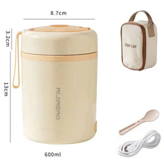600ML USB Electric Heating Lunch Box Portable Picnic Milk Drink Food Heater Stainless Steel Food Warmer Container 5V 12V 24V - SHOWLU FASHION STORE