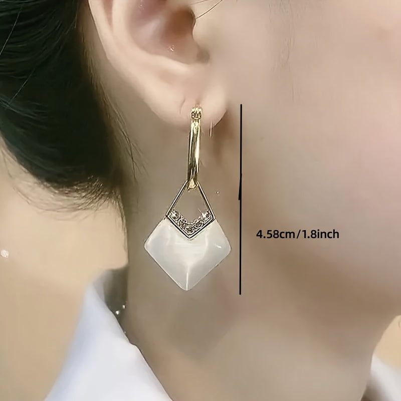 1pair Fashionable Irregular Square Dangle Earrings, Valentine's Day Anniversary Gift SHOWLU FASHION STORE