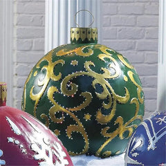 60cm Outdoor Christmas Inflatable Decorated Ball PVC Giant Big Large Balls Xmas Tree Decorations Toy Ball Without Light Ornament - SHOWLU FASHION STORE