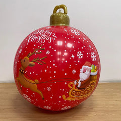 60cm Outdoor Christmas Inflatable Decorated Ball PVC Giant Big Large Balls Xmas Tree Decorations Toy Ball Without Light Ornament - SHOWLU FASHION STORE