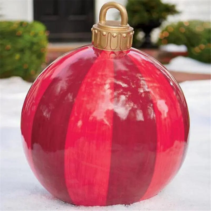 60cm Outdoor Christmas Inflatable Decorated Ball PVC Giant Big Large Balls Xmas Tree Decorations Toy Ball Without Light Ornament - SHOWLU FASHION STORE