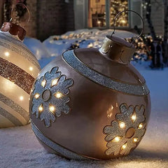 60cm Outdoor Christmas Inflatable Decorated Ball PVC Giant Big Large Balls Xmas Tree Decorations Toy Ball Without Light Ornament - SHOWLU FASHION STORE