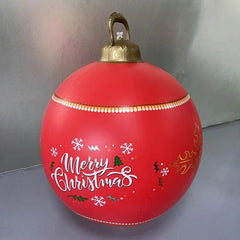 60cm Outdoor Christmas Inflatable Decorated Ball PVC Giant Big Large Balls Xmas Tree Decorations Toy Ball Without Light Ornament - SHOWLU FASHION STORE