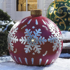 60cm Outdoor Christmas Inflatable Decorated Ball PVC Giant Big Large Balls Xmas Tree Decorations Toy Ball Without Light Ornament - SHOWLU FASHION STORE