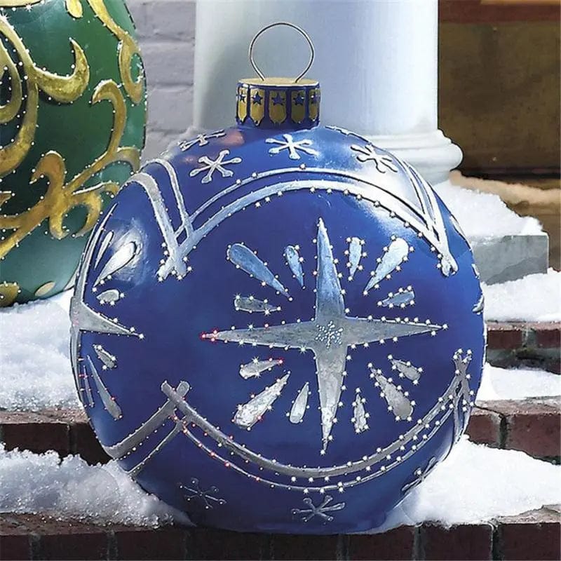 60cm Outdoor Christmas Inflatable Decorated Ball PVC Giant Big Large Balls Xmas Tree Decorations Toy Ball Without Light Ornament - SHOWLU FASHION STORE