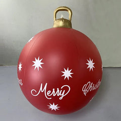 60cm Outdoor Christmas Inflatable Decorated Ball PVC Giant Big Large Balls Xmas Tree Decorations Toy Ball Without Light Ornament - SHOWLU FASHION STORE
