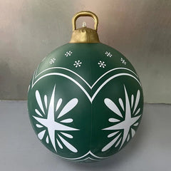 60cm Outdoor Christmas Inflatable Decorated Ball PVC Giant Big Large Balls Xmas Tree Decorations Toy Ball Without Light Ornament - SHOWLU FASHION STORE