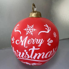 60cm Outdoor Christmas Inflatable Decorated Ball PVC Giant Big Large Balls Xmas Tree Decorations Toy Ball Without Light Ornament - SHOWLU FASHION STORE