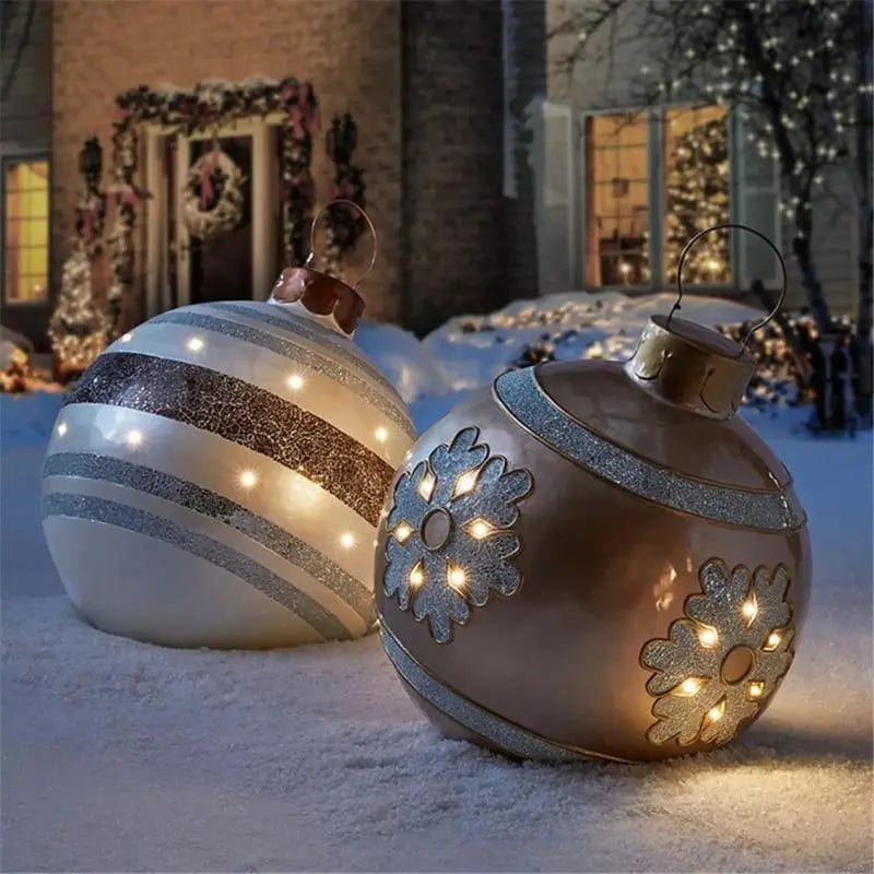 60cm Outdoor Christmas Inflatable Decorated Ball PVC Giant Big Large Balls Xmas Tree Decorations Toy Ball Without Light Ornament - SHOWLU FASHION STORE