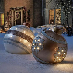 60cm Outdoor Christmas Inflatable Decorated Ball PVC Giant Big Large Balls Xmas Tree Decorations Toy Ball Without Light Ornament - SHOWLU FASHION STORE