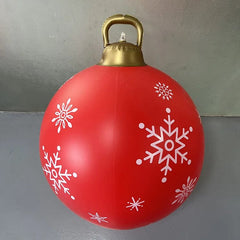 60cm Outdoor Christmas Inflatable Decorated Ball PVC Giant Big Large Balls Xmas Tree Decorations Toy Ball Without Light Ornament - SHOWLU FASHION STORE