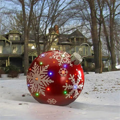 60cm Outdoor Christmas Inflatable Decorated Ball PVC Giant Big Large Balls Xmas Tree Decorations Toy Ball Without Light Ornament - SHOWLU FASHION STORE