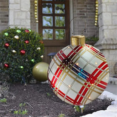 60cm Outdoor Christmas Inflatable Decorated Ball PVC Giant Big Large Balls Xmas Tree Decorations Toy Ball Without Light Ornament - SHOWLU FASHION STORE