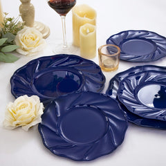 60PCS Blue Plastic Plates - Disposable Blue Party Plates Includes 30PCS Blue Dinner Plates, 30PCS Blue Dessert Plates Perfect for Wedding & Party - SHOWLU FASHION STORE