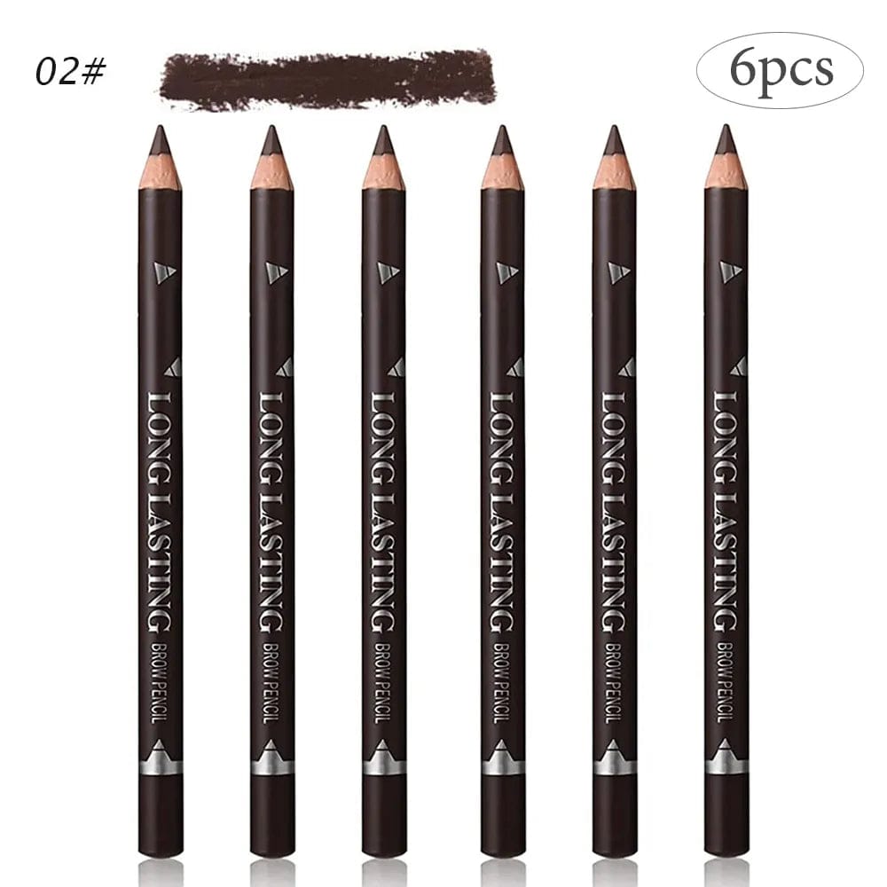 6/12Pcs Eye Brow Pencil Waterproof Professional Women Eye Makeup Pen Easy Color Natural Black Brown Cosmetic Beauty Eyebrow Tool - SHOWLU FASHION STORE