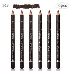 6/12Pcs Eye Brow Pencil Waterproof Professional Women Eye Makeup Pen Easy Color Natural Black Brown Cosmetic Beauty Eyebrow Tool - SHOWLU FASHION STORE