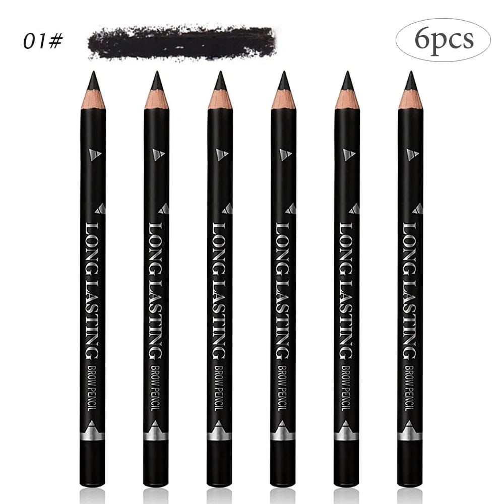 6/12Pcs Eye Brow Pencil Waterproof Professional Women Eye Makeup Pen Easy Color Natural Black Brown Cosmetic Beauty Eyebrow Tool - SHOWLU FASHION STORE