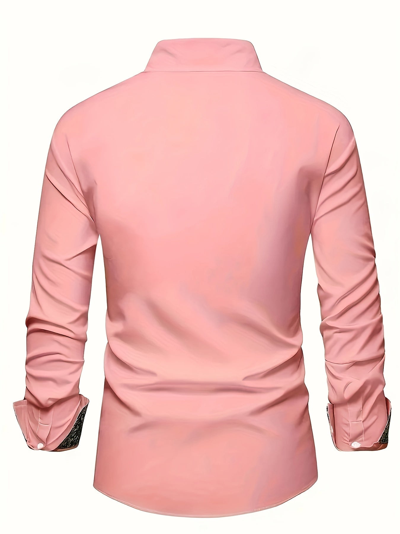 Men's Casual Floral Print Long Sleeve Shirt - Comfortable Polyester, Maroon with Black and White Detailing, Button-Up Collared Style for Fall/Winter SHOWLU FASHION STORE