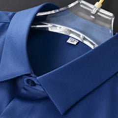 6XL Large High Quality Formal Dress Autumn and Winter Men's Long Sleeve Pure White Shirt Non iron Business Casual Ice Silk - SHOWLU FASHION STORE