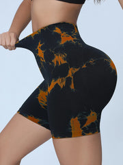 6pcs Women's Seamless Tie - Dye Shorts, Hip Lifting & Tummy Tucking Yoga Gymnastics Cycling Sports Shorts - SHOWLU FASHION STORE