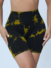 6pcs Women's Seamless Tie - Dye Shorts, Hip Lifting & Tummy Tucking Yoga Gymnastics Cycling Sports Shorts - SHOWLU FASHION STORE