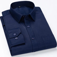 8XL 7XL 6XL Plus Size Men Long Sleeved Shirt Mens Business Casual Slim Fit Shirts Men Striped Dress Work Social Dress Shirt - SHOWLU FASHION STORE