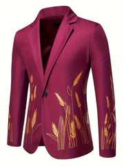 New Palace-Style Suit with Wheat Ear Print Design SHOWLU FASHION STORE