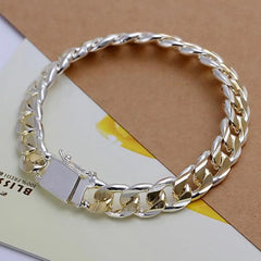 Anel Demosthene General Store 0 925 Sterling Silver Solid 10mm chain Bracelet men women Chain noble wedding Jewelry fashion charms party birthday gift