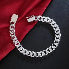 Anel Demosthene General Store 0 925 Sterling Silver Solid 10mm chain Bracelet men women Chain noble wedding Jewelry fashion charms party birthday gift