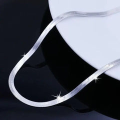 Anel Demosthene General Store 0 925 Sterling silver 18K Gold 4MM Flat chain Necklace for Women Luxury Fine Jewelry wedding gift choker Clavicle
