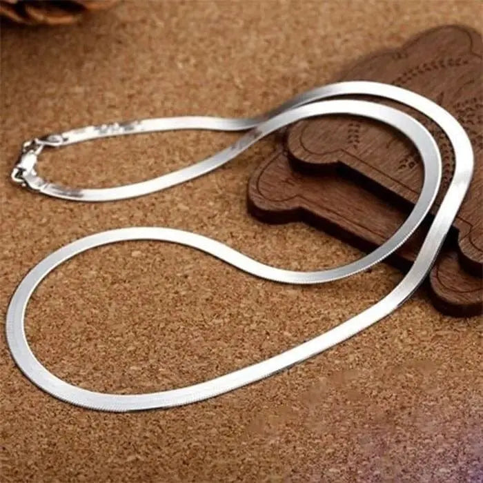 Anel Demosthene General Store 0 925 Sterling silver 18K Gold 4MM Flat chain Necklace for Women Luxury Fine Jewelry wedding gift choker Clavicle