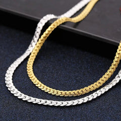 Anel Demosthene General Store 0 925 sterling silver 18K gold 6MM chain bracelets neckalce for women men fashion Party wedding  jewelry sets gifts
