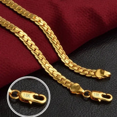 Anel Demosthene General Store 0 925 sterling silver 18K gold 6MM chain bracelets neckalce for women men fashion Party wedding  jewelry sets gifts