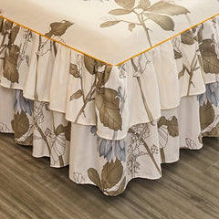 2/3pcs (Two/Three Piece Set) New Style Printed Ruffled Soft And Comfortable Breathable Bed Skirt (Includes One Bed Skirt And One/Two Pillowcases, Pillow Core Not Included) Bed Skirt, Bed Cover, Bed Set, Mattress Protector, Ma SHOWLU FASHION STORE