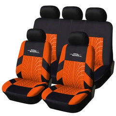 Showlu Fashion Store 0 Orange / China AUTOYOUTH Fashion Tire Track Detail Style Universal Car Seat Covers Fits Most Brand Vehicle Seat Cover Car Seat Protector 4color