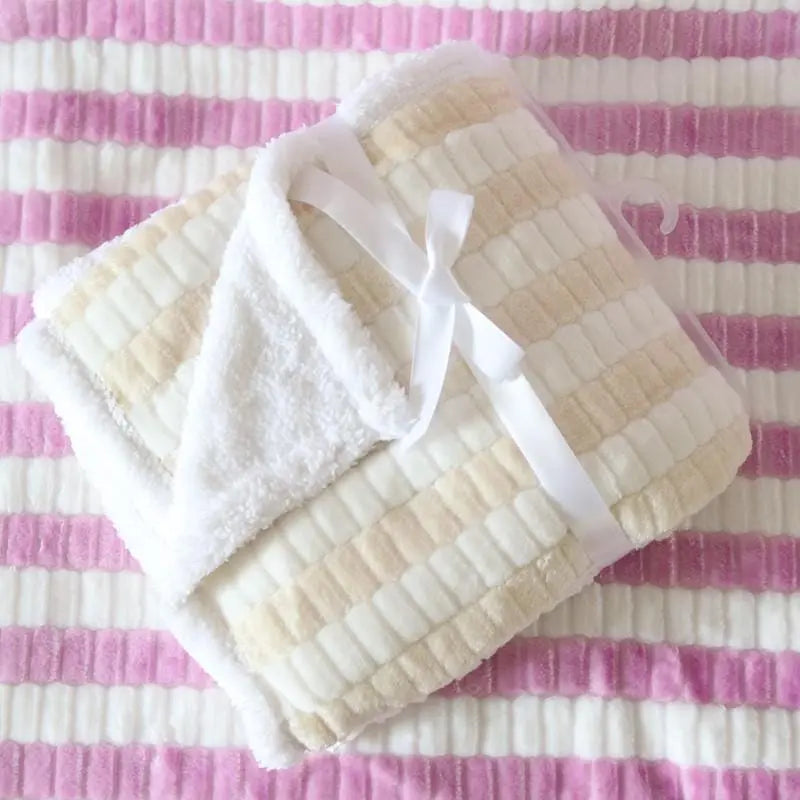Showlu Fashion Store 0 U Baby Blankets New Thicken Double Layer Coral Fleece Infant Swaddle Bebe Envelope Wrap Owl Printed Newborn Baby Bedding Blanket