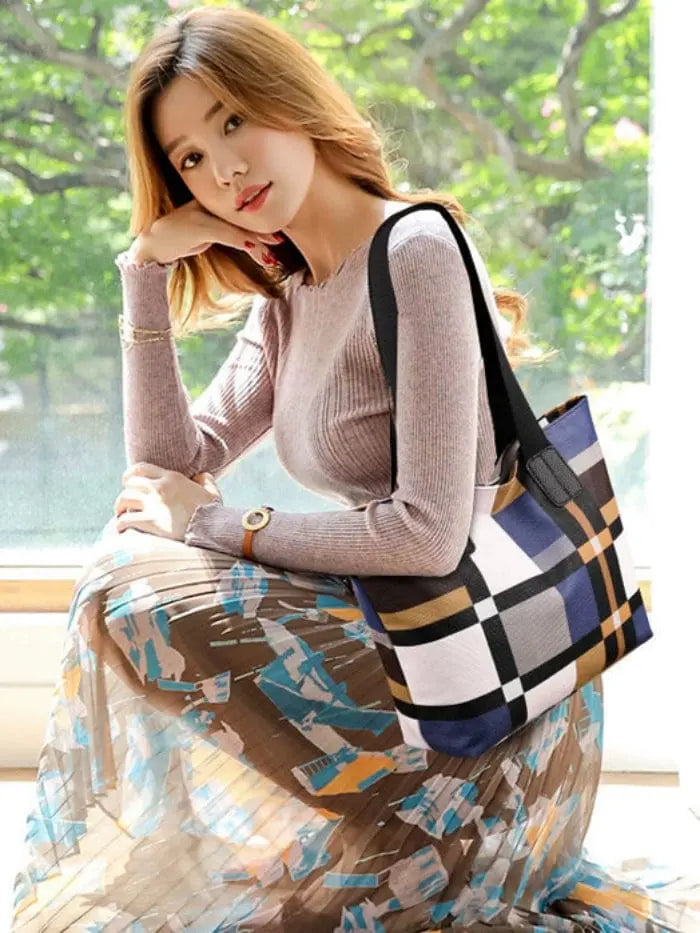 Bag Women's Large Capacity Korean Style Contrast Color Fashion Women's Bag - SHOWLU FASHION STORE